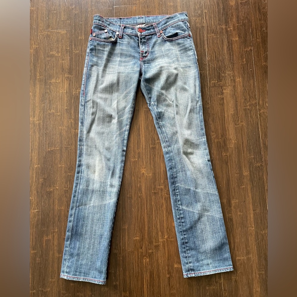 Rock & Republic Straight Leg Blue Jeans, Size 28